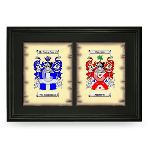 Double Coat of Arms Framed - Black